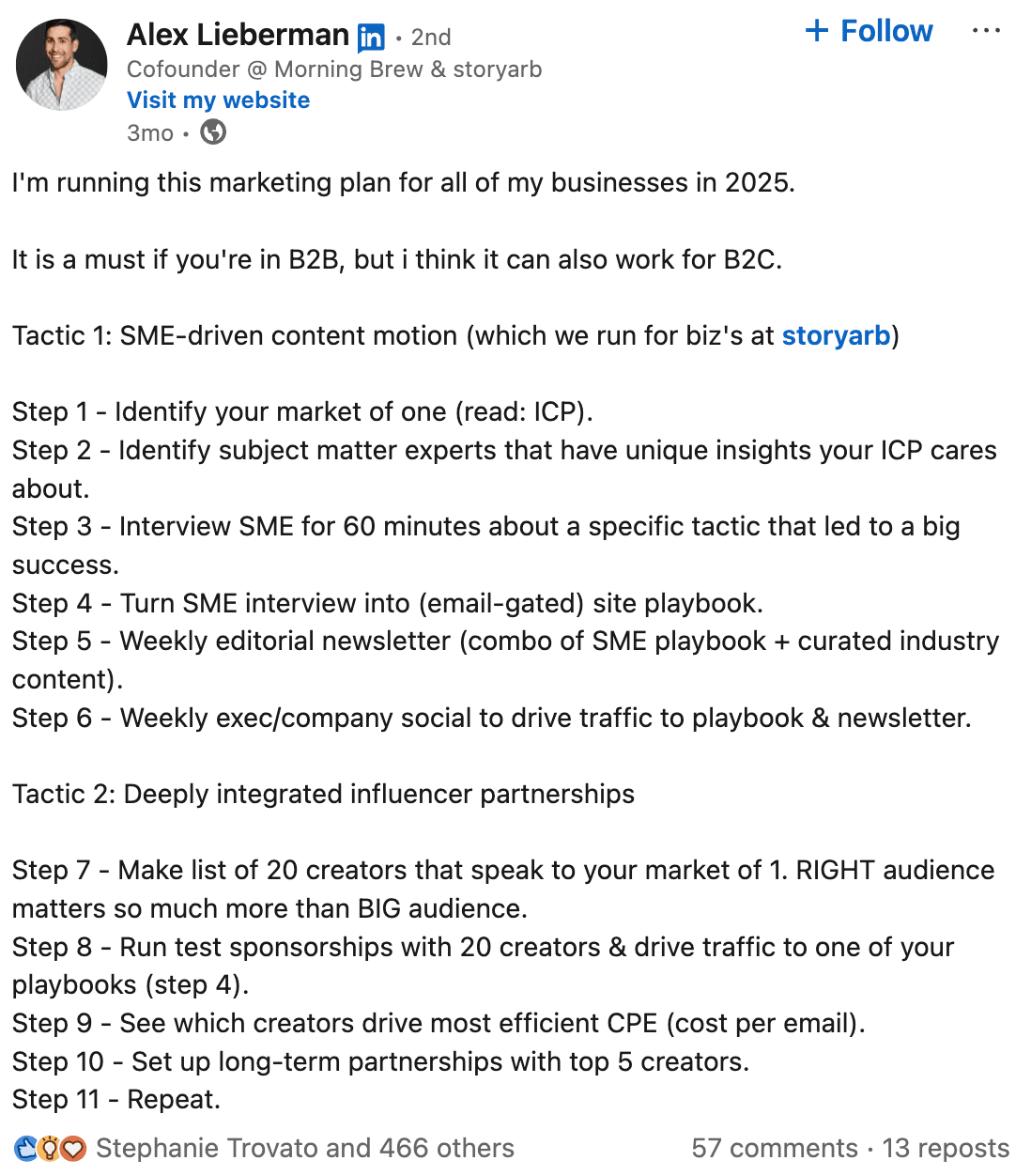 screenshot from LinkedIn