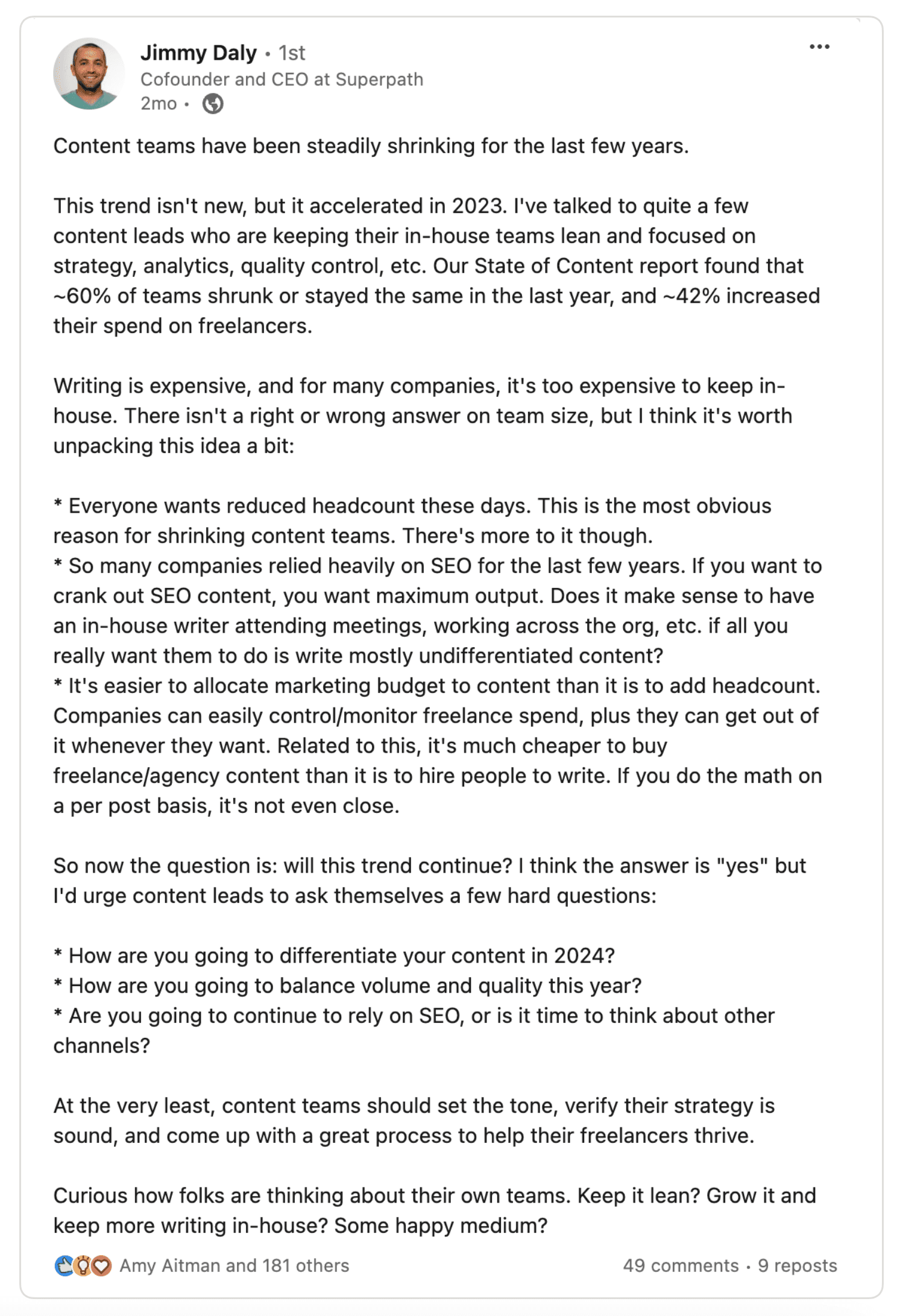 Jimmy Daly on recent content marketing trends.