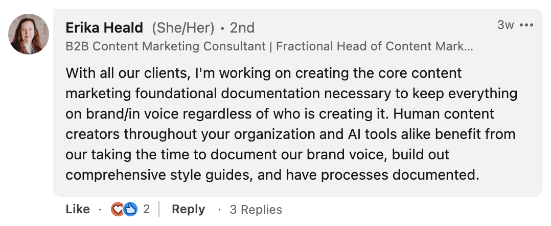 Erika Heald on brand voice, style guides and process documentation.