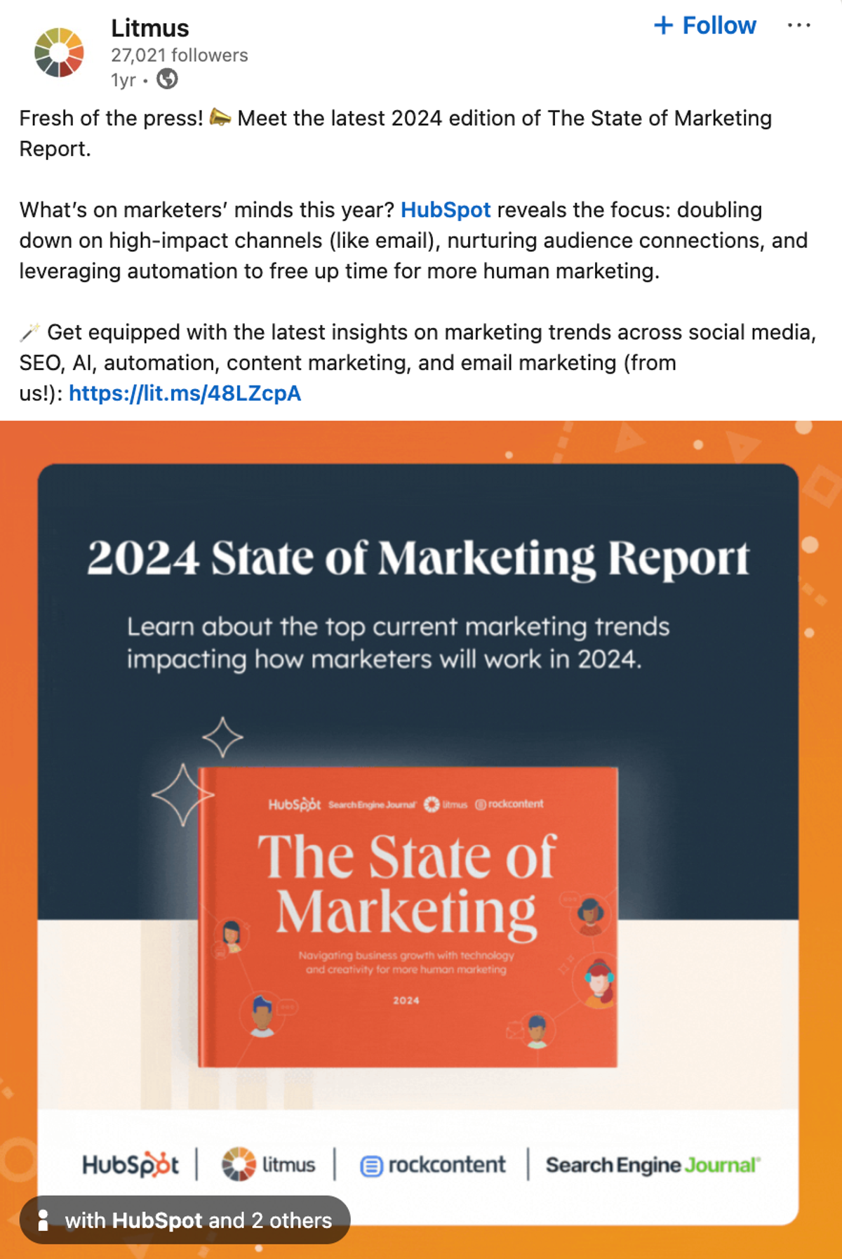The brand and its partners then promote the report across multiple channels like social media.