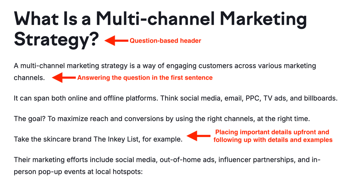 For instance, remember this de-indexed article of mine that got featured by ChatGPT?  I structured the entire piece to follow this approach: