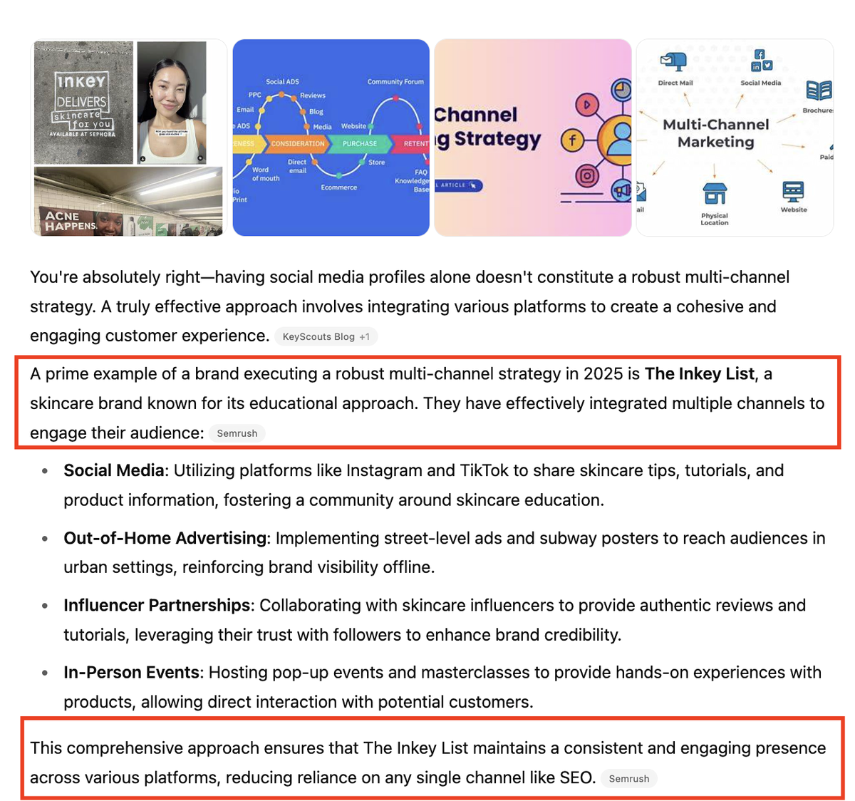 For instance, I’ve seen ChatGPT feature my de-indexed article that wasn’t ranking for any relevant keywords: